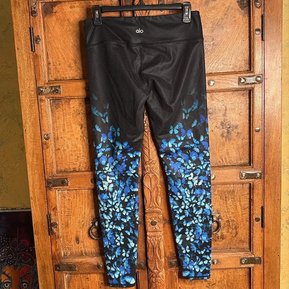 Alo Yoga Gypset Goddess Blue Butterfly Leggings Sz S
